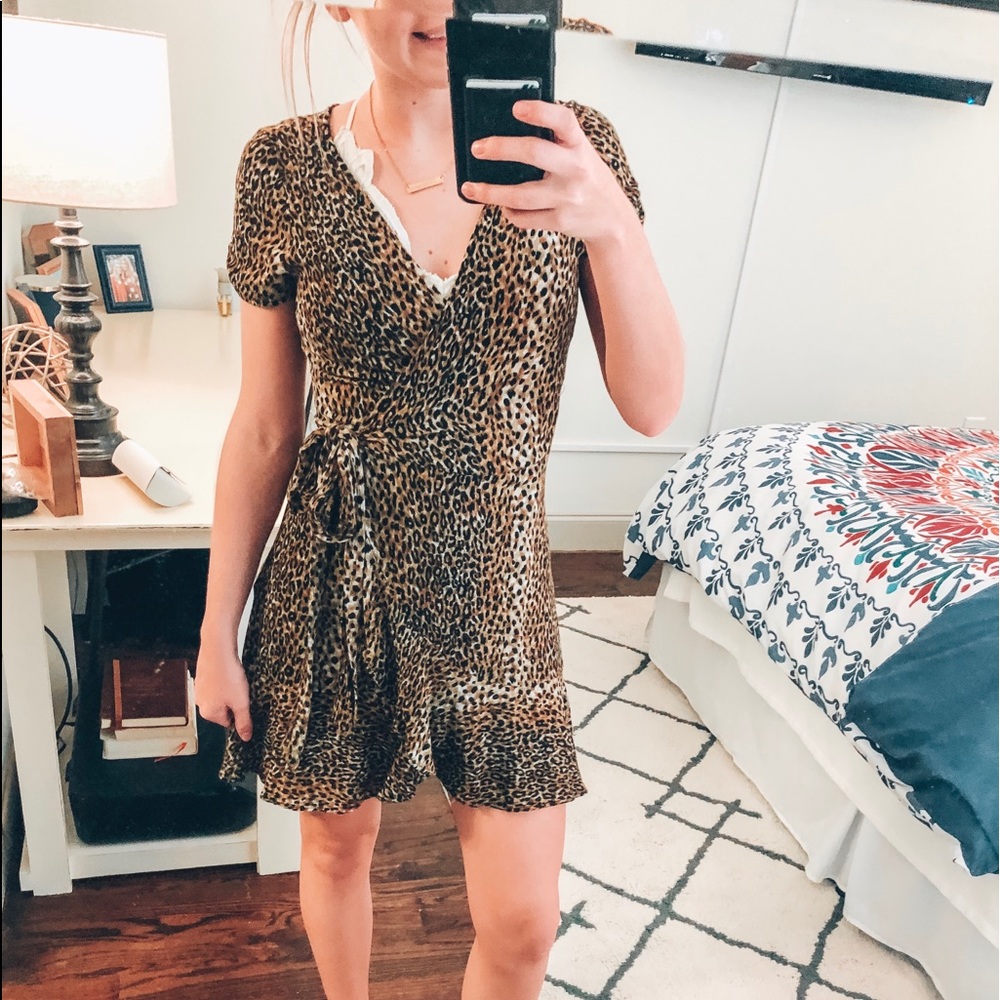 cheetah print wrap dress